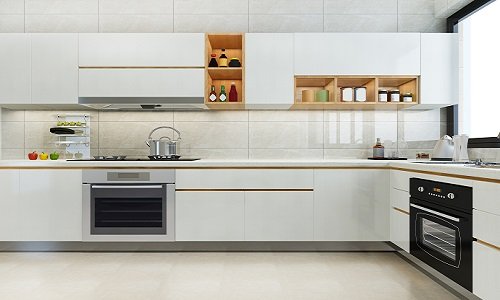 Maximize elegance with our custom kitchen wardrobe design.