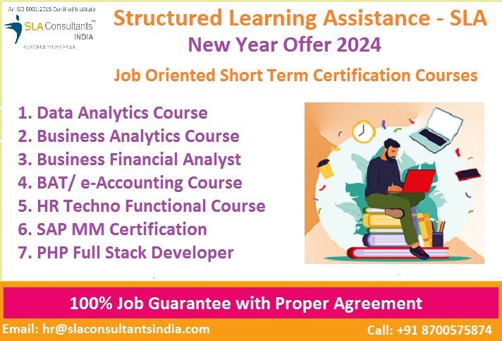 Data Analytics Course in Delhi with Free Python+Tableau by SLA Institute in Delhi, NCR, Sales Analyst Certification [100% Placement, Learn New Skill of ’24] get IBM Data Science Professional Training,