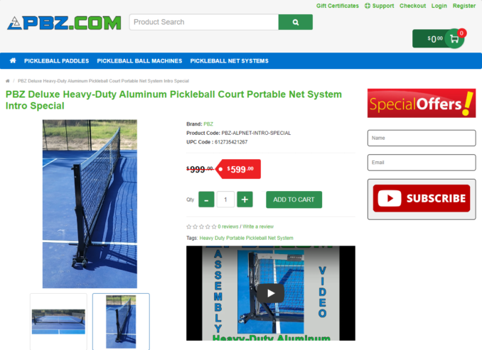 Heavy-Duty Aluminum Pickleball Court Portable Net System