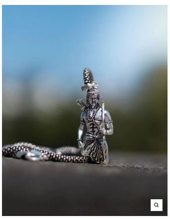 Lord Ram Pendant With Chain Silver Plated