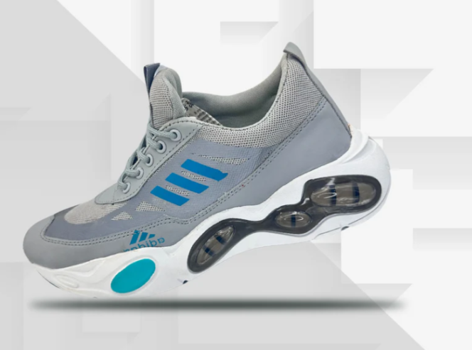 Men’s Grey Air Bubble Running Shoes – Lightweight & Stylish