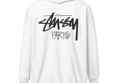 Stussy-Paris-Zip-Up-Hoodie-White